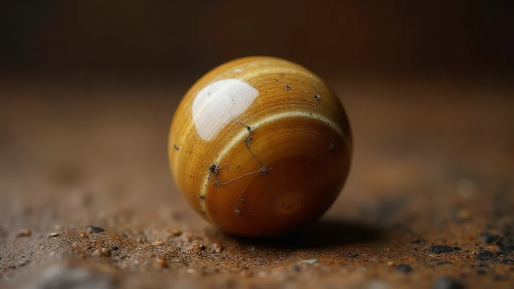 Antique cat's eye marble with a visible crack