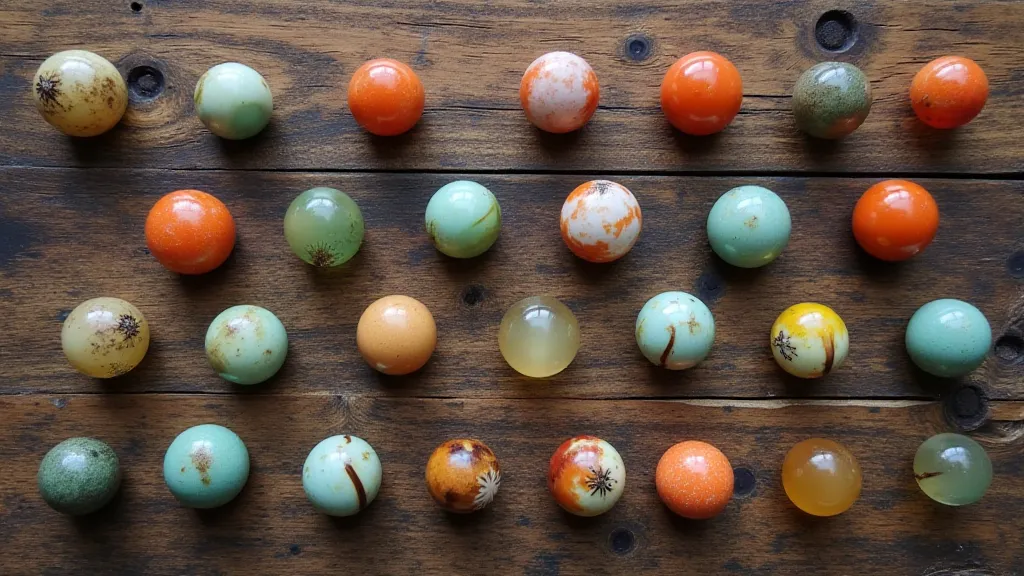 A collection of vintage marbles.