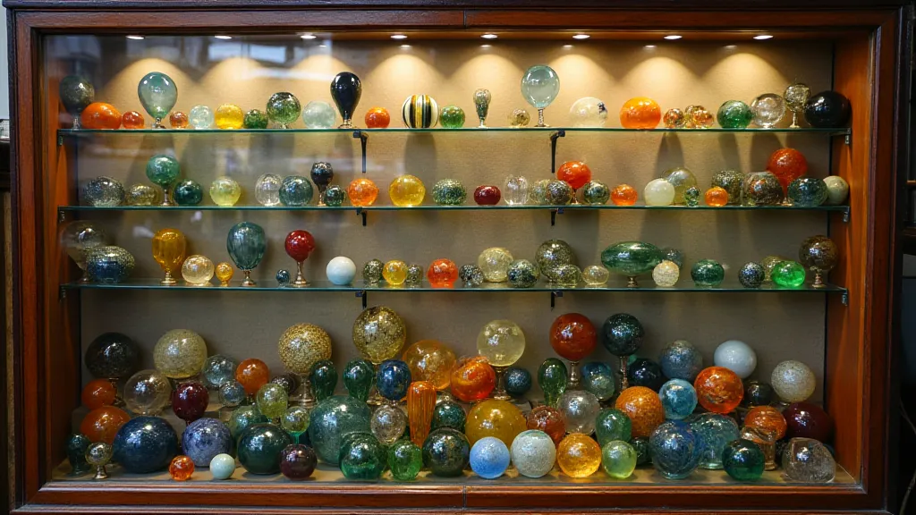 A collection of vintage glass marbles