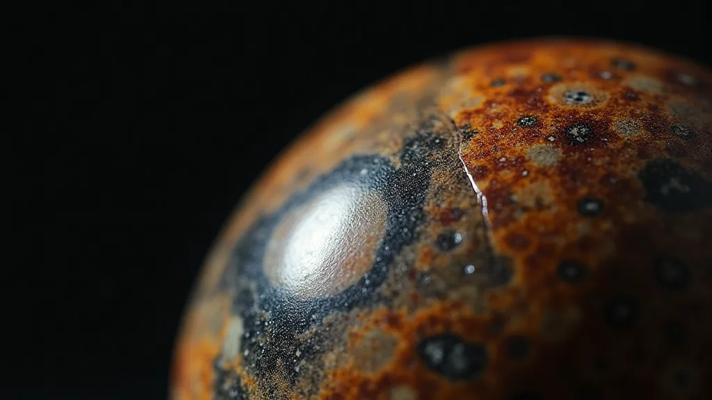 Close-up of a swirl marble seam line