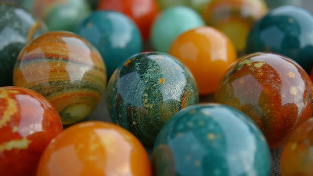 Variety of Antique Glass Marbles